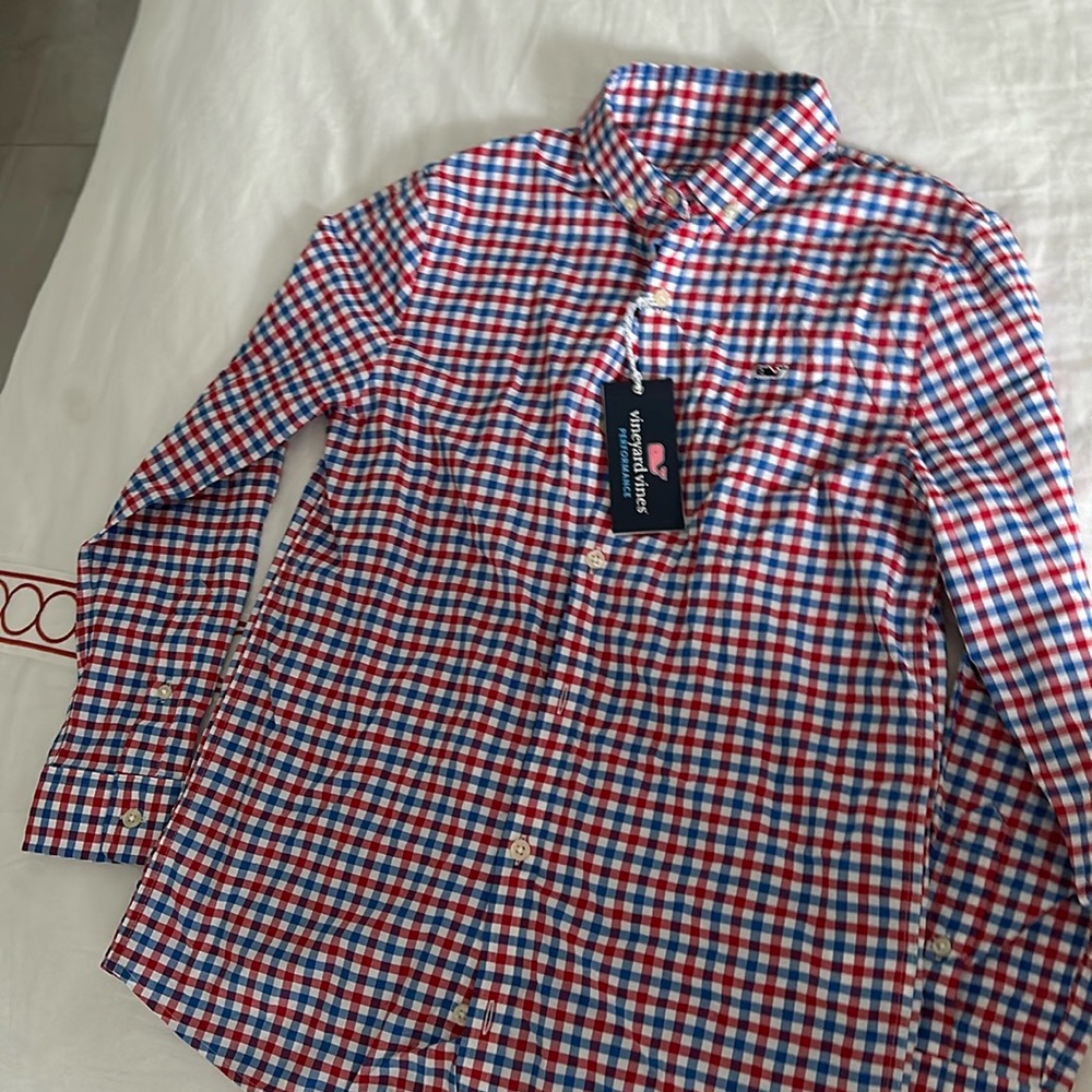 VINEYARD VINES MULTI-COLOR GINGHAM CLOTH size 12/14 BOY